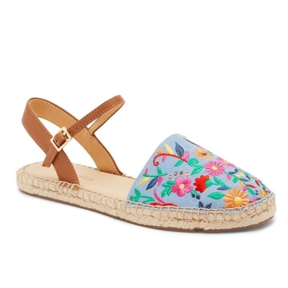Talbots Izzy d'Orsay Embroidered Espadrille Sandals size 9.5 - Picture 2 of 9